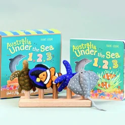 Australian Geographic Australia Under the Sea 1, 2, 3 by Frané Lessac - Book and Finger Puppet Set