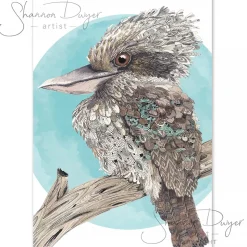 Australian Geographic Eye on You - Kookaburra Greeting Card by Shannon Dwyer