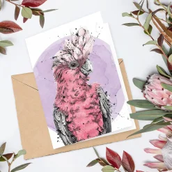 Australian Geographic Flamin' Galah - Greeting Card by Shannon Dwyer