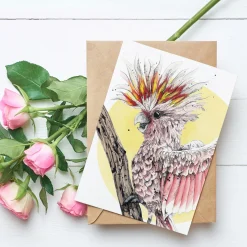 Australian Geographic Frankie - Pink Cockatoo Greeting Card by Shannon Dwyer
