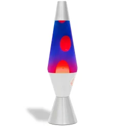 Australian Geographic Retro Silver Lava Lamp Blue/Red Wax - 37cm